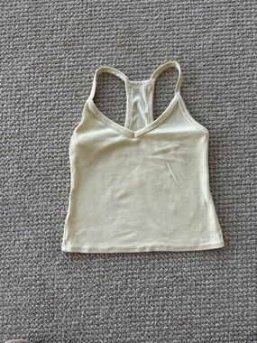 ADANOLA Racerback Tank Top in Light yellow